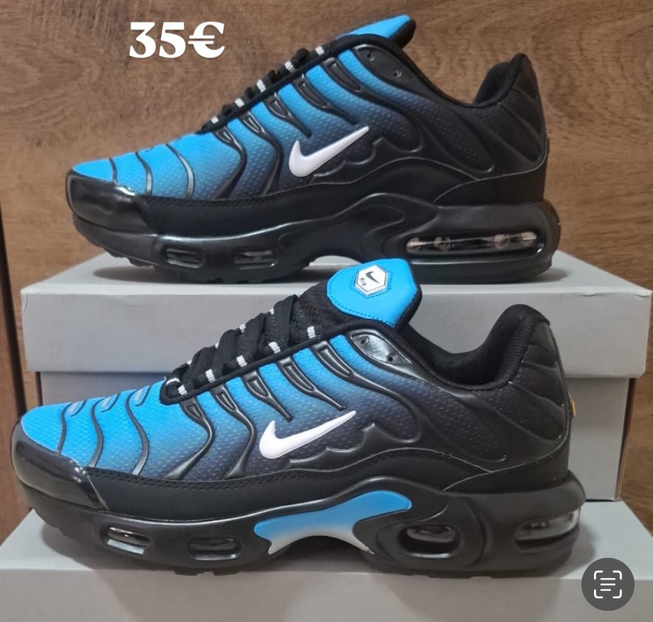 Air Max Tn negra toque azul